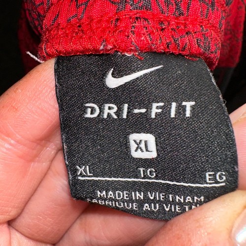 Nike Dri-FIT Athletic Shorts Geometric Print Red Black Boys XL - Picture 4 of 10