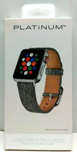 Platinum Heritage Fabric Watch Strap for Apple Watch 38mm/40mm Light Gray - 第 1/5 張圖片
