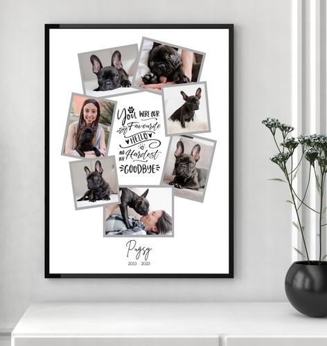 Personalised Pet Dog Photo Print Pet Paw Photo Collage Pet loss Pet memorial - Picture 4 of 11