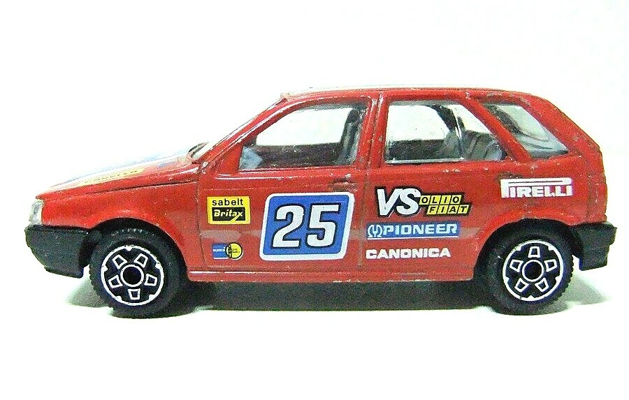 Miniature Burago 1/43 – Fiat 50 NC Treuil – Rouge Et Jaune – Occasion Sans Boîte