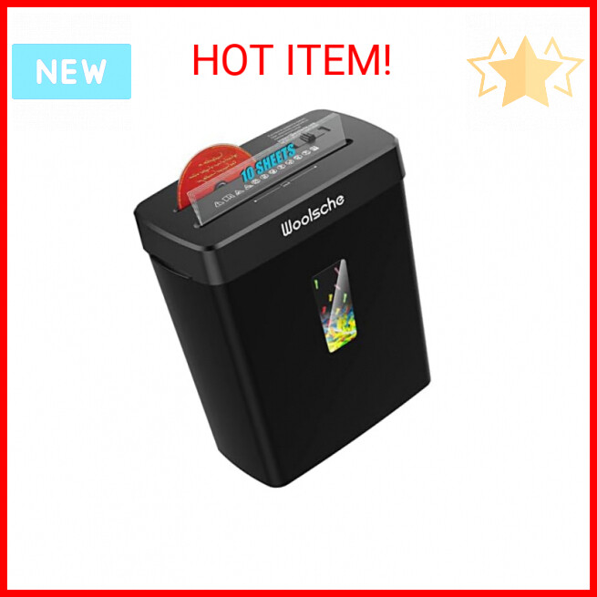 Woolsche Paper Shredder - 10-Sheet Cross Cut with 3.43-Gallon Basket - P-4 Secur-image