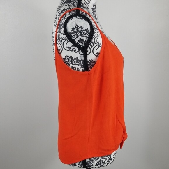 Topshop Orange Button & Tie Front Tank Top | eBay