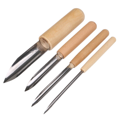 4pcs Semi Round Hole Cutters Pottery Clay Ceramic Tools Wooden Handle 17 * 7cm - Photo 1 sur 4