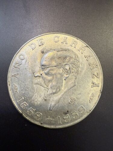 MEXICO 1959 5 PESOS CENTENNIAL CARRANZA'S BIRTH SILVER - P25537