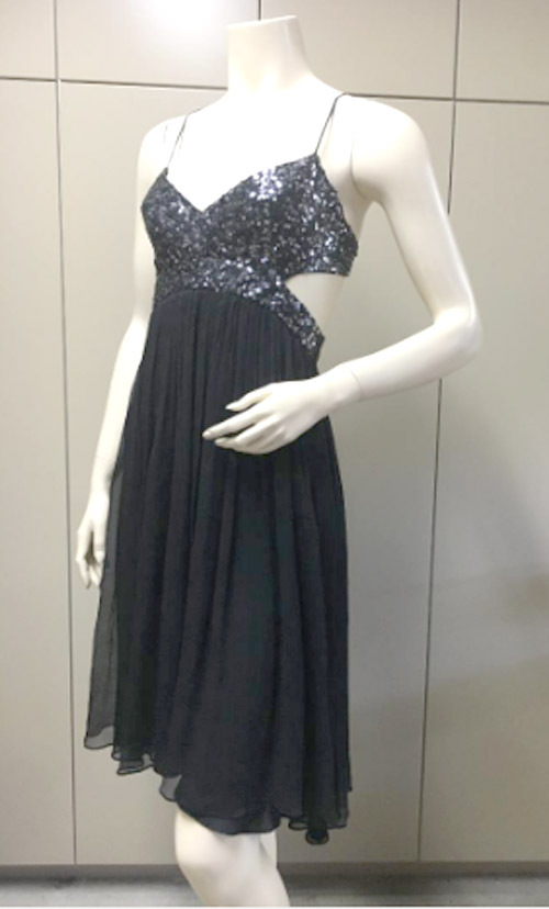 $300 BCBG BLACK (FFC62886) STRAP SEQUIN SILK DRESS NWT 8 | eBay