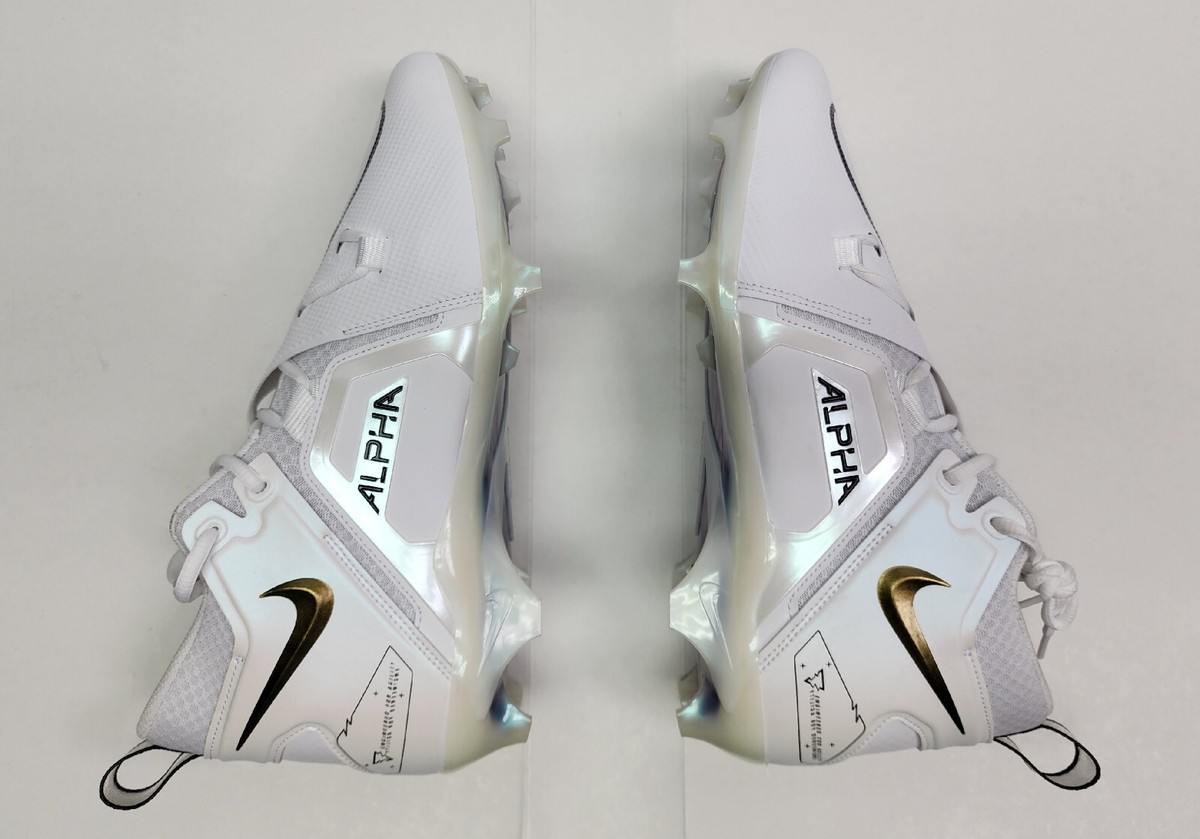 Nike Alpha Menace Pro 3 White Black Gold CT6649-105 Men Size 