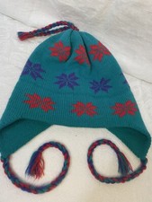 VINTAGE MAUREEN OF THE MEWS Kids Size WOOL SNOWFLAKE SKI SNOW HAT CAP BEANIE