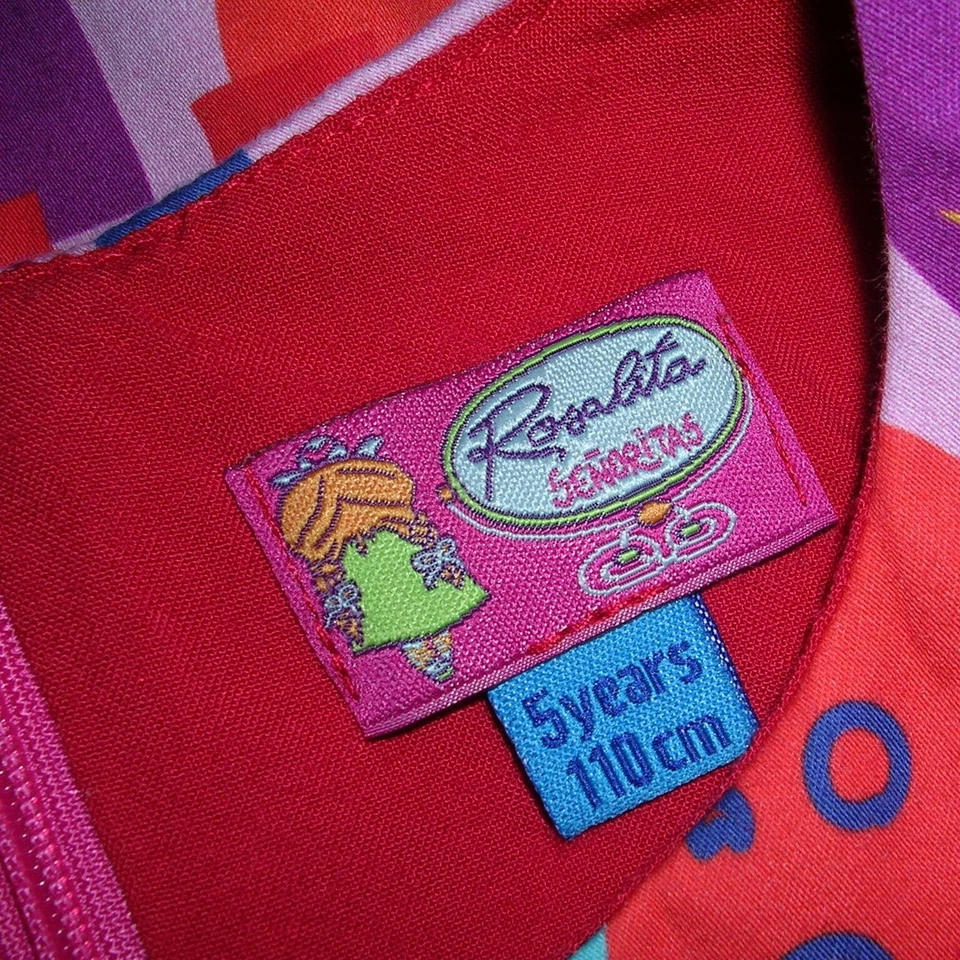 Magnifique robe de créateur Rosalita fille imprimé lumineux rouge âge 5 110 cm - Photo 4/4