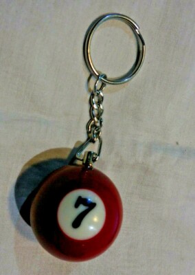 PORTE CLÉS,NUMÉRO FÉTICHE PORTE BONHEUR N°7, NEUF ( 6 cm X boule