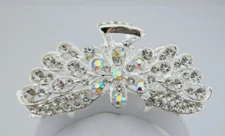 Kirks Folly Fairy Flower Large Hair Claw Clip Sterling Silvertone