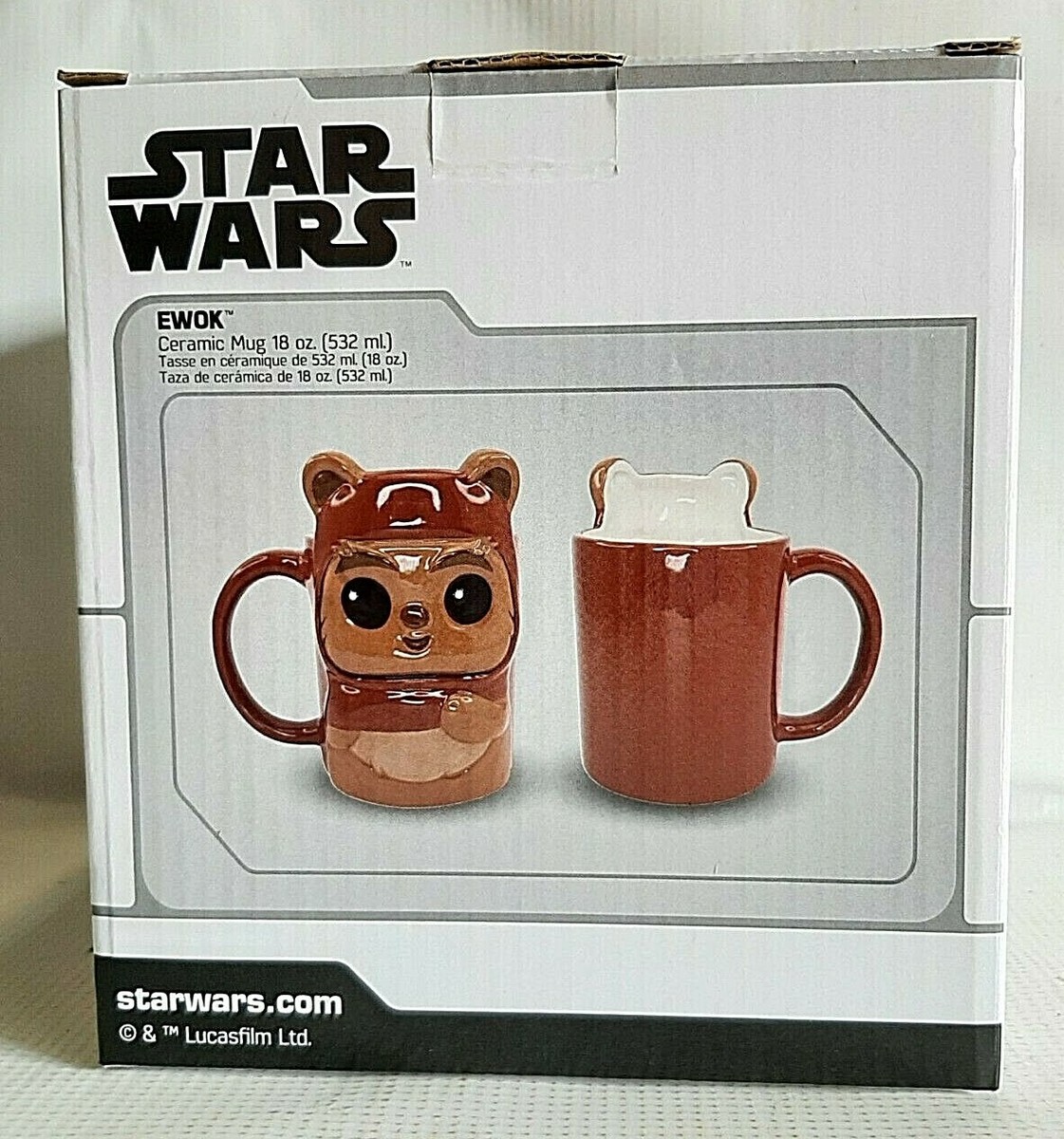 NEW Disney Star Wars Figure Shaped Ewok Ceramic Coffee Cocoa Mug