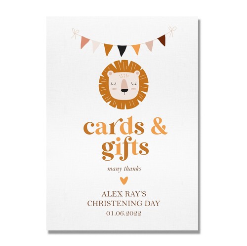 Carte e regali leone segno per battesimo / battesimo / compleanno / baby shower KP3 - Foto 2 di 2