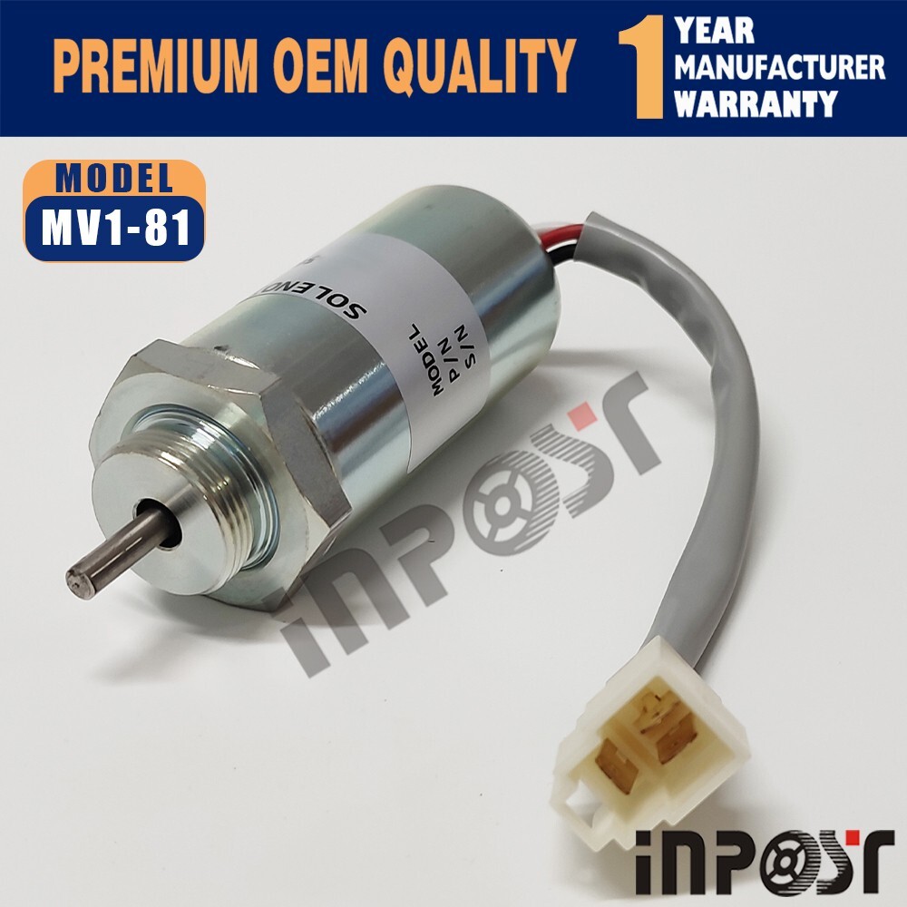 New 12V Fuel Shutoff Solenoid MV1-81 for Isuzu Engine 4LE2 Hitachi