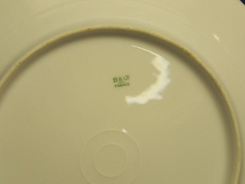 BALLEROY H DINNER PLATE 9-5/8" GOLD TRIM 7 VERGE, GOLD BAND W/ BLACK - Foto 5 di 5