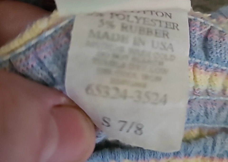 Top vintage Palmettos niñas 7 8 tubo recortado ajustado elástico años 80 EE. UU. Hippy Foto 3 de 4