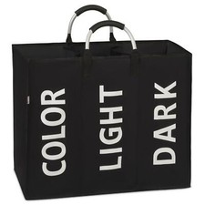 Vinsani Laundry Bag Basket Canvas Color Light Dark Storage Washing Hamper Bin