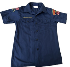 Size 14 Cub Scout Of America  Blue  Shirt with collar, 10 buttons, pockets VTG.