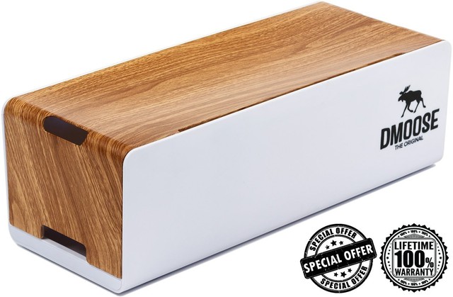 Cable Management Box Organizer By Dmoose Wooden Style Hides Power Strips For Sale Online