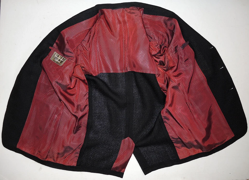 Abrigo deportivo vintage años 50 negro azabache lana suave HOPSACK 46L 3 botones frente Foto 3 de 4