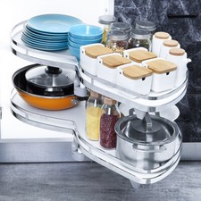 Soft Close Kitchen Cabinet Cupboard Corner Baskets Carousel Storage Rack Shelf