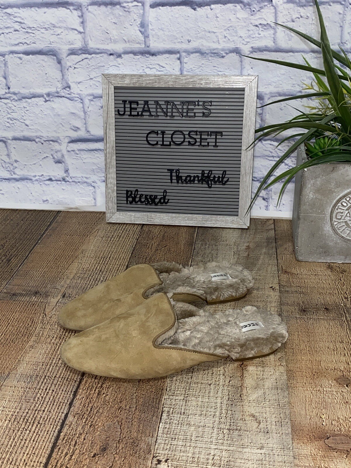 fur lined slides leather