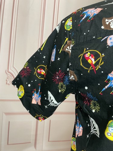 Disney Parks Magic Kingdom Icons Our Universe Size S Button Up Men's Shirt NWT - Picture 17 of 23