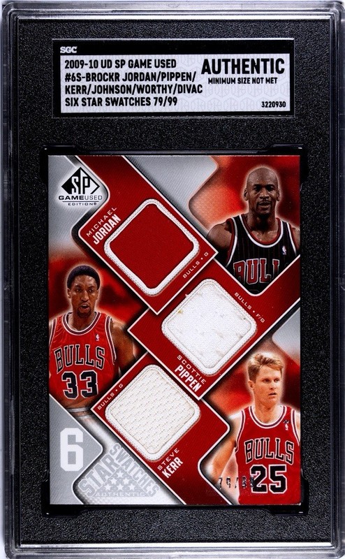 2009/10 SP GAME USED 6 STAR JERSEYS JORDAN PIPPEN KERR MAGIC WORTHY DIVAC 79/99