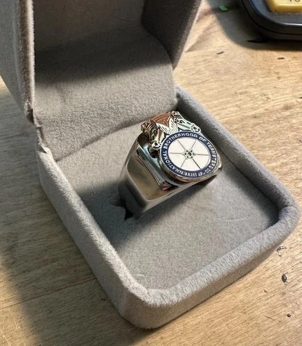 New Men’s Heavy Solid Stainless Steel “Brotherhood of Teamsters”Ring - product listing photo