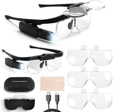 Caydo Magnifying Glasses with Light for Diamond Art Kits, 6 Lens(1.5X to 4.5X) a