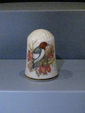 Trillium Bone China Thimble with Birds and Flowers Made in Fait AU & Canada