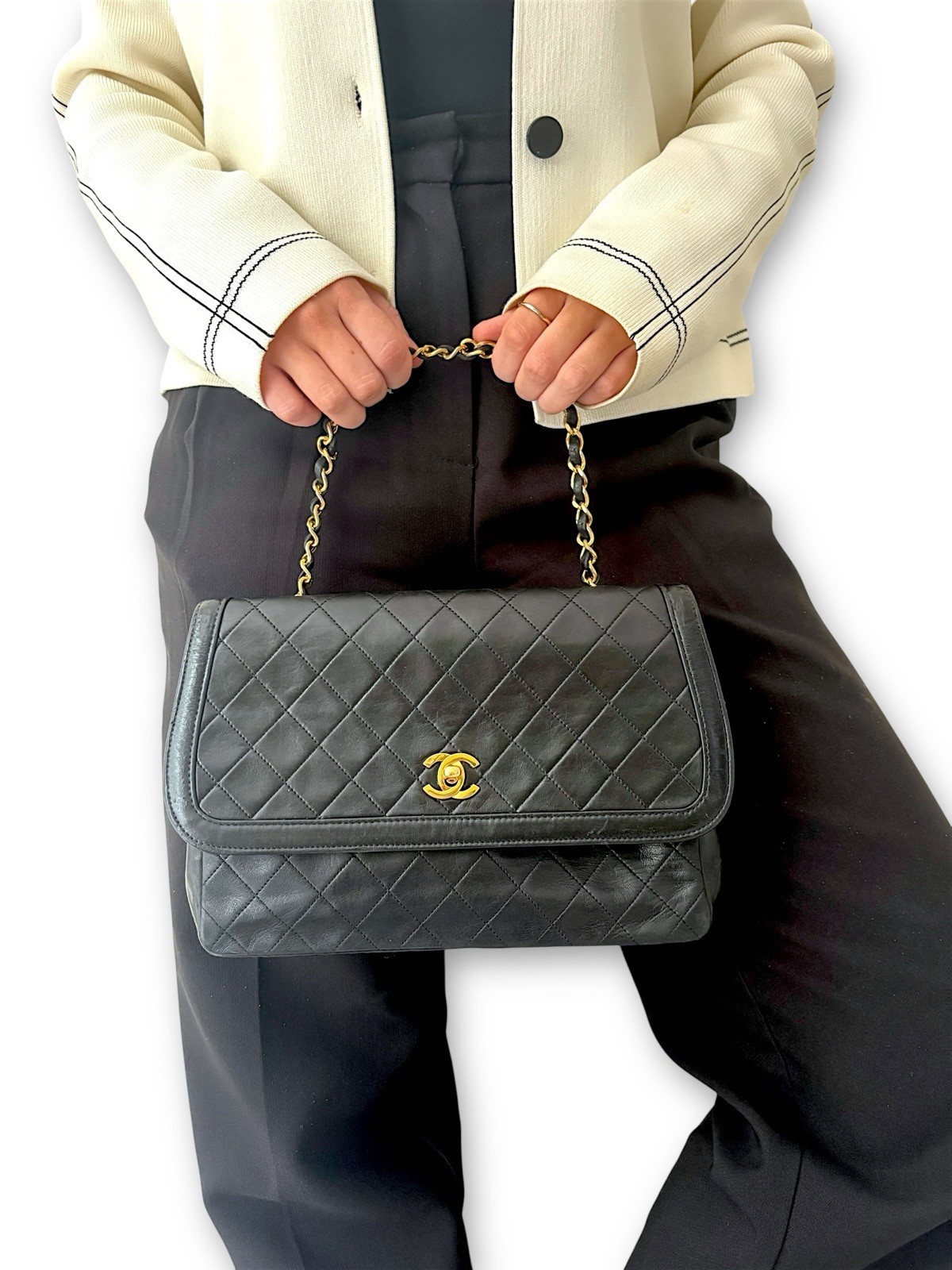 Vintage Chanel Classic Matelasse Flap Shoulder Bag (Matching Purse on my Page)