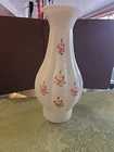 Vintage Milk Glass Hurricane Lamp Chimney 9.5 Inch 3 Inch Base W/ Painted Roses