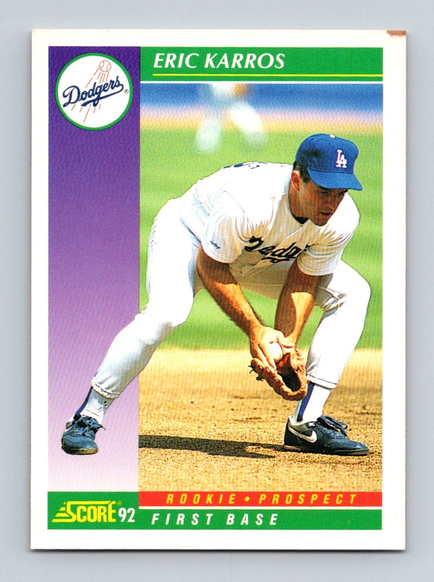 1992 Score ERIC KARROS #827 Los Angeles Dodgers