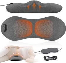 3-In-1 Back Massager with Heat & Vibration, Smooth Spine Triple Fusion Lumbar Su