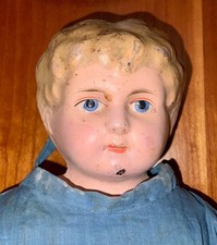 Antique German Minerva Tin Headed Doll - 14  - Buschow  Beck 