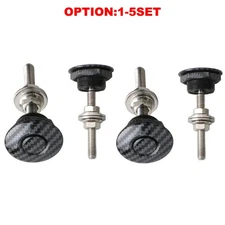 Push Button Quick Release Hood Bonnet Pins Lock Clip Bumper Latch Carbon Fiber