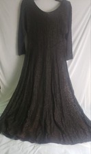 VTG Whimsigoth Witch Black Lace Maxi Dress Sz Med