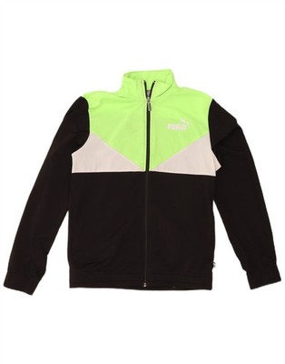 Puma Jungen Trainingsanzug Oberteil Jacke 13-14 Jahre schwarz Colourblock ZE05