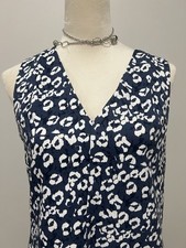 Banana Republic Shift Dress Size 4 blue /black floral abstract with pockets