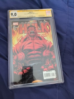 The Hulk #1 Cgc Signature Series 9.0 Signed Remark Jeph Loeb 1st Red Hulk