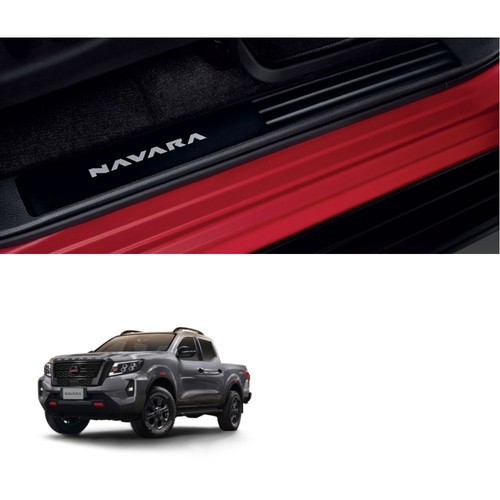4Dr Aluminum Scuff Plate Door Sill For Nissan Navara Pro-4X 4x2 4x4 2021 2022 - Picture 2 of 6