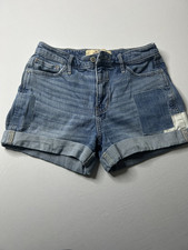 Hollister Boyfriend Women Blue Cut Off Denim Shorts Size 3