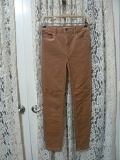 x LOFT HIGH WAIST SKINNY WOMEN SZ 2/26 28x28.5 BROWN CORDS-MID RISE-STRTCH-VGC