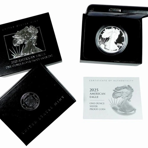 2025 W American Eagle One Ounce Silver Proof 25EA Coin OGP COA United States Min