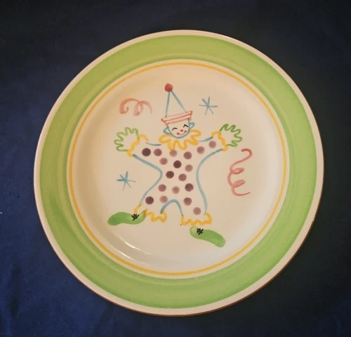 Vintage Pottery Stangl Kiddieware  Handpainted Plate  9 "  Circus Clown