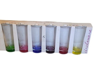 Circleware Lexington 6-Piece 11.25 Oz Colored Bottom Highball Glass Set