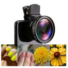 2 in 1 Clip on Mobile Phone Camera Lens Kit 0.45X Wide Angle  10X Macro Lens
