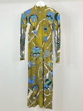 Tory Burch Balloons in the Sky Dress Size 0 Green Print Midi Length Fitted Women