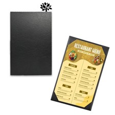 Leather Menu Covers Holders with Strong Wood Inside for 8.5x14 Inch, Single V...