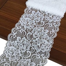 Lace Realm 6 Inches Wide Stretchy Lace Ribbon with Floral Pattern for Bridal ...